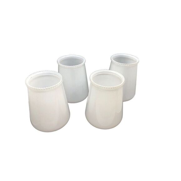 VINTAGE WHITE FROSTED GLASS LAMP SHADES 1 1/2" FITTER 2 QTY Replacement - Picture 9 of 16